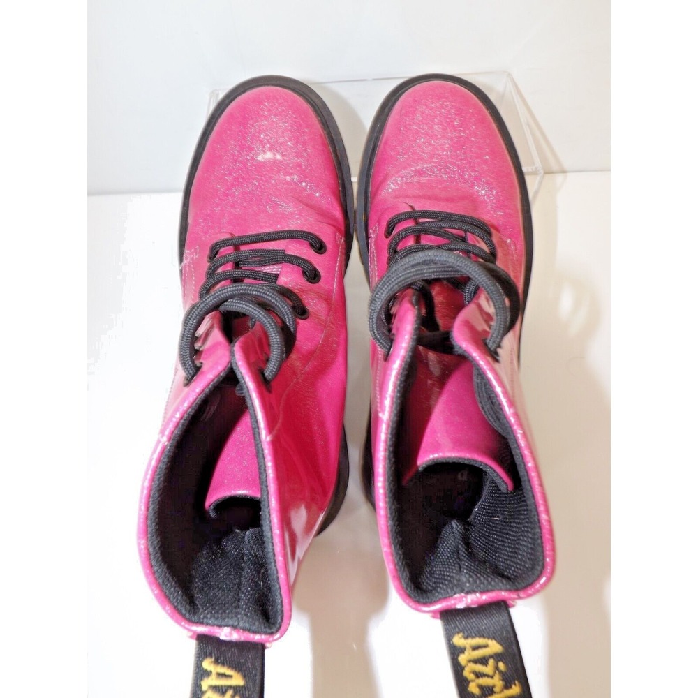 Dr Martens Luana Patent Leather Hot Glitter Pink boots - Womens size 7 - Picture 5 of 16